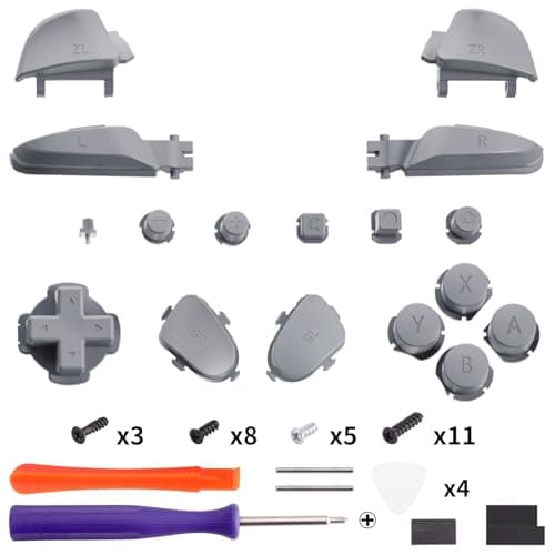 eXtremeRate DIY Replacement Full Set Buttons for Nintendo Switch 2 Pro Controller, Custom ABXY Dpad + - Home Capture Power L R ZR ZL Triggers Sync GL GR Buttons for Switch 2 Pro - New Hope Gray