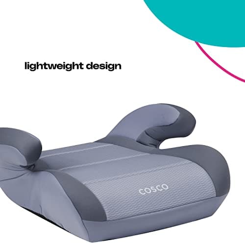 Cosco Topside Backless Booster Car Seat, Lightweight Booster Seats for Cars 40-100 lbs, Backless Booster Seat for Car, Organic Waves