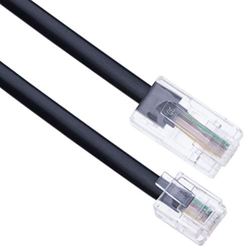 5m RJ11 to RJ45 Cable Phone Telephone Cord 6P4C to 8P8C Connector Plug for Landline Telephone (Black) — view 2