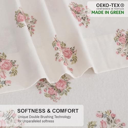 RUVANTI Flannel Sheets Queen Size 6 Pcs - 100% Cotton Double Brushed Bed Sheets, Deep Pockets 16 Inches Queen Sheet Set, All Seasons Breathable, Extra Soft & Comfy, Sowear — view 3