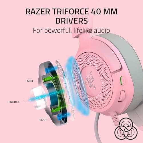 Razer Kraken Kitty V3 X Wired Gaming Headset, Kitty Ears, Pink — view 3