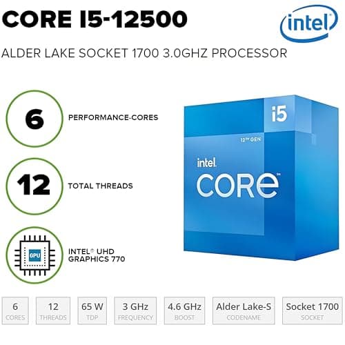HP Desktop Computer Tower PC | Intel 6-Core i5-12500 | 8GB RAM + 512GB PCIe SSD | Complete Setup with WiFi, Bluetooth, Keyboard & Mouse | Windows 11 Home| Ideal for Home Office, Business & Student