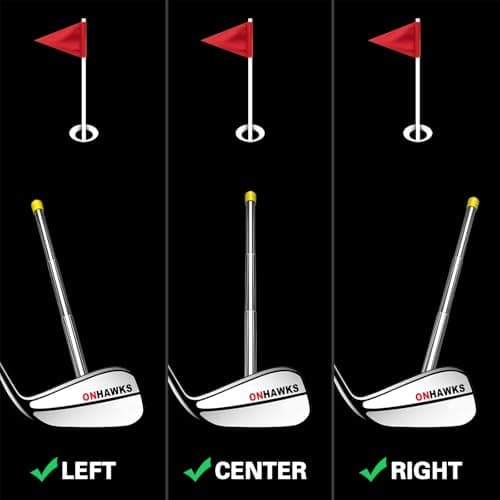 ONHAWKS Golf Alignment Rods - Club Alignment Sticks with Telescopic Magnetic Corrector Trainer Aid Tools Help Visualize and Align Your Golf Shots Club,Swing Aim Practice Accessories Golf Gifts