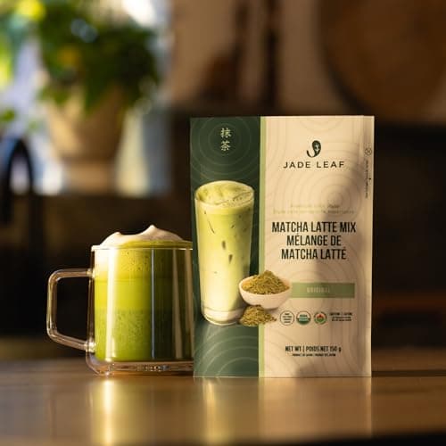 Jade Leaf Matcha Organic Matcha Latte Mix - Lightly Sweet Japanese Matcha Green Tea Powder with Organic Cane Sugar for Café Style Blend, 15 Servings (150g Pouch) — view 8