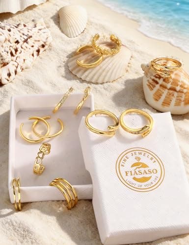 FIASASO 12Pcs Toe Rings for Women - 14K Gold Filled Toe Ring Non Tarnish Adjustable Simple Hug CZ Thin Band Toe Rings Summer Beach Foot Jewelry for Women — view 5