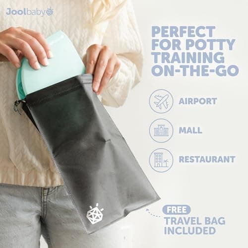 Jool Baby Folding Travel Potty Training Seat for Toddlers, Fits Round & Oval Toilets, Non-Slip Suction Cups, Includes Free Travel Bag (Aqua) — view 2