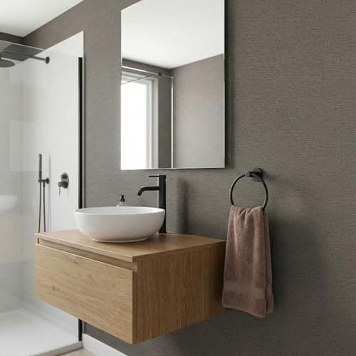 WADILE Grasscloth Peel and Stick Wallpaper 15.7in x 78.7in, Textured Contact Paper for Cabinets, Faux Linen Wall Paper Pull and Stick, Fabric Vinyl Wallpaper Self Adhesive Brown Gray — view 7