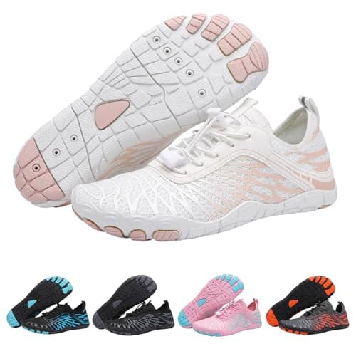 HF Cloud Stride Shoes Women Slip On Walking Sneakers Wide Toe Box Hike Barefoot Sneakers Healthy & Non-Slip HF Cloud Stride Barefoot Shoes Women Lightweight Hiking Footwear for Womens Mens A-White
