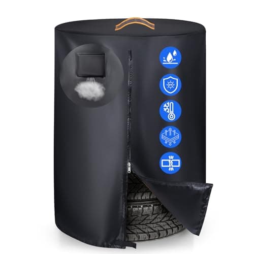 Tire Covers for Storage，Durable 420D Tire Storage Covers Waterproof Outdoor and Indoor,Universal Tire Covers Winter Storage with Waterproof Zipper,Air Vent (Holding 4 Tires Within 30 Inch Diameter)