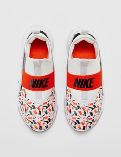 Nike Little Kid's Flex Runner 4 AOP, White/Black-Safety Orange-Vast Grey, 2Y — view 3