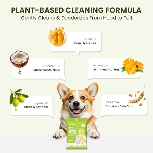 36PCS Hypoallergenic Pet Glove Wipes for Dogs & Cats - Quick Clean & Deodorizing Between Baths & Travel | Dog Washing Wipes for Fur, Butt, Paws, Eyes & Ears |Cat Cleaning Gloves for Grooming & Bathing — view 2