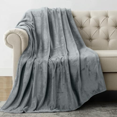 Utopia Bedding Fleece Blanket Throw Size Ash Grey 300GSM Luxury Anti-Static Fuzzy Soft Microfiber Blanket for Couch, Sofa and Bed (50x60 Inch)