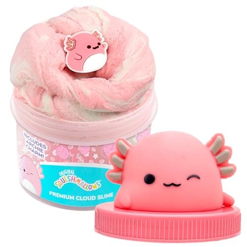 Original Squishmallows Archie The Axolotl Premium Cloud, 8 oz. Cotton Candy Scented with 3 Fun Add Ins, Great 6 Year Old Toys, Super Soft Sludge Toy