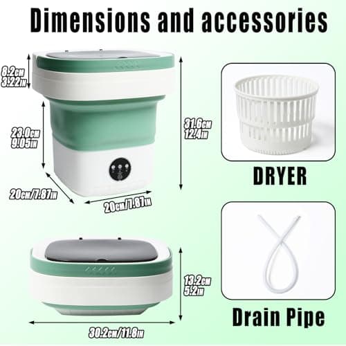 PXNTLA Mini Portable Foldable Washer - 16L Portable Washing Machine, Spin dryer, Small Folding Washing Machine 3 Cleaning Modes for Baby Clothes/Intimate Apparel, for Travel, Home — view 5