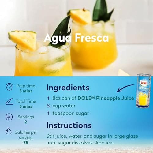 Dole 100% Pineapple Juice, 8.0 Fl Oz, Pack of 24 — view 5