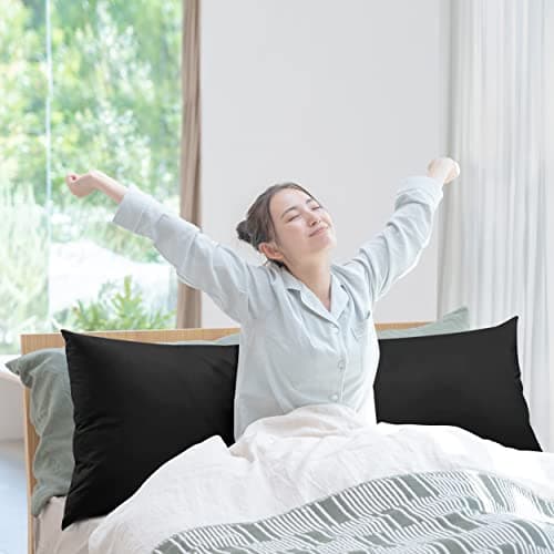 Utopia Bedding Full Body Pillow for Adults (Black, 20 x 54 Inch), Long Pillow for Sleeping, Large Pillow Insert for Side Sleepers — view 6