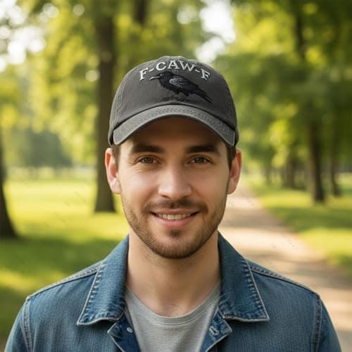 F Caw F Hat, F-Caw-F Hat Fcawf Cawf Bird Cap, Embroidered Adjustable Hats Soft Washed Baseball Caps, 2pcs G, One Size — view 4