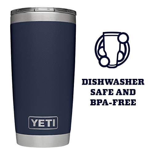 YETI Rambler 20 oz Tumbler, Stainless Steel, Vacuum Insulated with MagSlider Lid, Navy — view 3