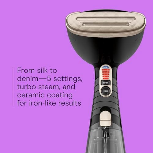 Conair Handheld Garment Steamer for Clothes, Turbo ExtremeSteam 1875W, Portable Handheld Design, Strong Penetrating Steam - Amazon Exclusive in Black — view 3