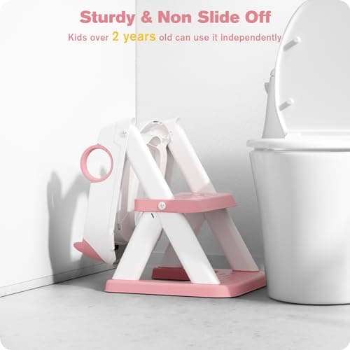 Rabb 1st Potty Training Seat, Upgrade Toddler Toilet Seat for Kids Boys Girls, 2 in 1 Potty Training Toilet, Splash Guard Anti-Slip Pad Step Stool — view 6