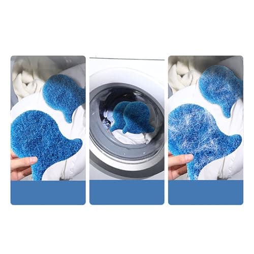 Reusable Pet Hair Remover for Laundry Set of 6, Effective Cat & Dog Hair Remover for Washer & Dryer, Lint and Fur Catcher for Washing Machine, for Clothes, Bedding, All Fabrics (Blue（8pcs）) — view 3