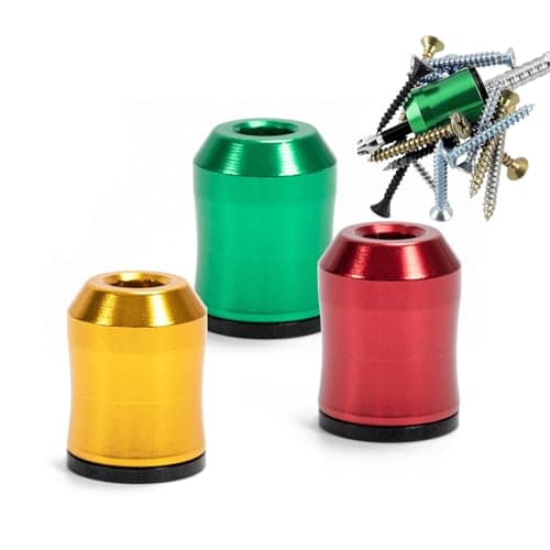 Magnetic Screw Ring Holder,Strong Magnetic Bit Holder & Screwdriver Accessory–1/4 Inch Hex Magnetic Tool Holder for Tight Spaces,Secure Grip Magnetizer Rings for Power Bits (3-Pack Multicolor)
