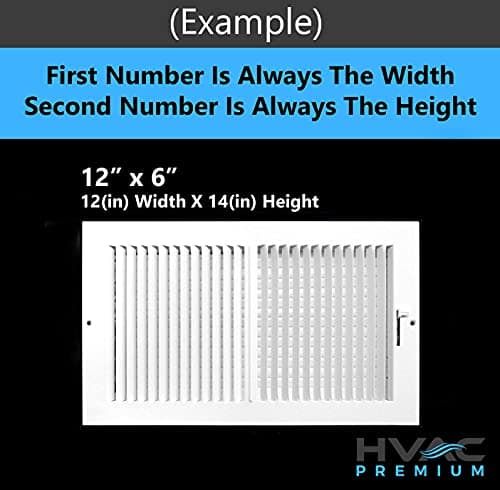 HVAC Premium 10"w X 6"h 2-Way - Flat Stamped Face Steel Supply Diffuser - Vent Duct Cover - Grille Register - High Airflow - White [Outer Dimensions: 11.75"w X 7.75"h] — view 3