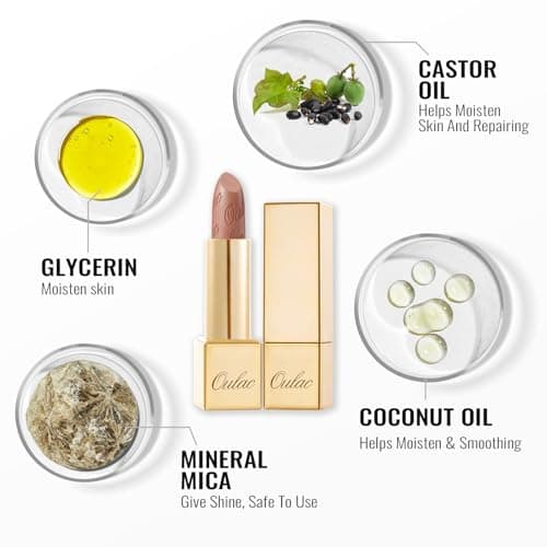 Oulac Metallic Shine Baby Pink Lipstick for Women, High Impact Lipcolor with Moisturizing Creamy Formula, Vegan Beauty Full-Coverage Lip Color 4.3 g/0.15 oz (Baby Angel(13)) — view 5