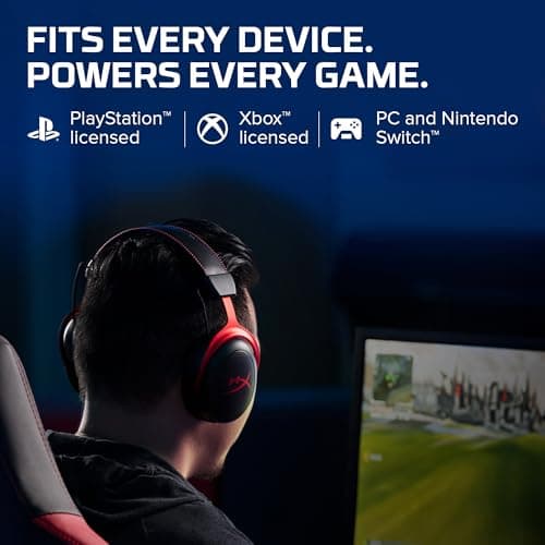 HyperX Cloud II Gaming Headset - 7.1 Surround Sound - Memory Foam Ear Pads - Durable Aluminum Frame - Multi Platform Headset - Works with PC, PS4, PS4 PRO, Xbox One, Xbox One S - Red (KHX-HSCP-RD) — view 5