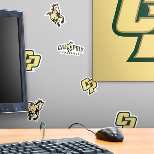 California Polytechnic State University Spirit Logos 50ct Vinyl Large Deluxe Stickers Variety Pack - Laptop, Water Bottle, Scrapbooking, Tablet, Skateboard, Indoor/Outdoor — view 5