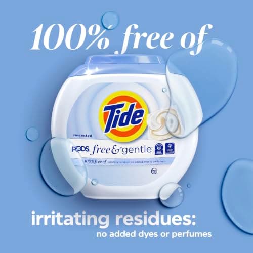 Tide PODS Free & Gentle Laundry Detergent Soap Pacs, Tide PODS Laundry Detergent, Laundry Detergent Pacs, Laundry PODS Detergent, 42 Count — view 6