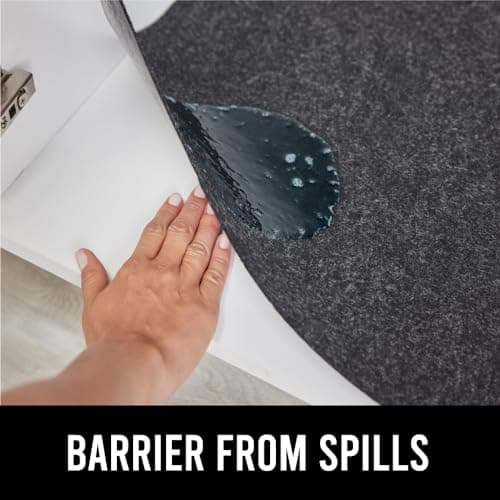 GORILLA GRIP LeakGuard Non-Adhesive Under Sink Mat for Kitchen Cabinet, Waterproof Quick Dry Shelf Liner, Durable Absorbent Felt Mats for Bathroom Sinks, Cabinets, Dresser, Easy to Trim 24x30 Charcoal — view 7