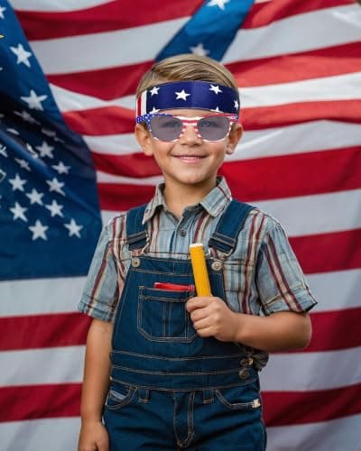 BleSky 250 Year American Flag Costume Cape for kid, 4th of July American Flag Patriotic Independence Day Holiday Costumes Celebratio Patriotic Party Accessories — view 2