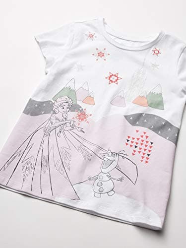 Spotted Zebra Girls' Kids Disney Star Wars Marvel Princess Short-Sleeve T-Shirts, 4-Pack Frozen Elsa & Olaf, Small — view 4