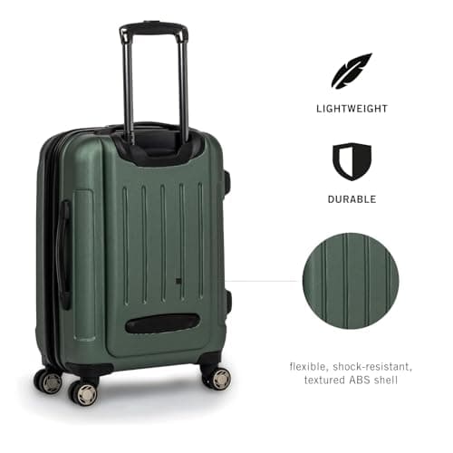 Kenneth Cole REACTION Renegade Luggage Expandable 8-Wheel Spinner Lightweight Hardside Suitcase, Cilantro, 3-Piece Set (20"/24"/28")