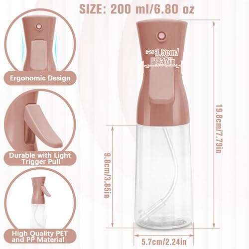 Fun Gift Spray Bottle For Hair,Continuous Water Mister for Hairstyling, Salons, Cleaning, Plants,Essential Oil Scents,Ultra Fine Mist Sprayer,6.8 OZ /200 ML-nude pink — view 2