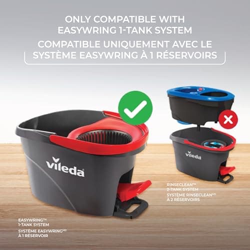 Vileda EasyWring Mop Head Refill (Pack of 1) | Machine Washable & Reusable Mop Refills | Spin Mop Replacement Head | Safe and Effective on All Floor Types | Use for Mopping or Dusting — view 2