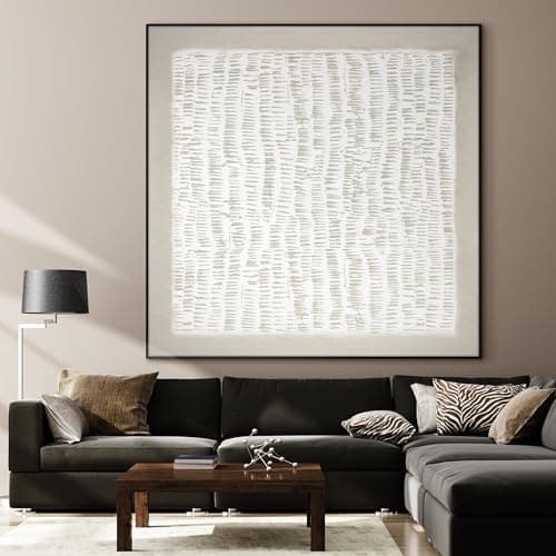 46"x46" XL Framed Wall Art Neutral Abstract Line Design Art (Frame Assembly Required) — view 2