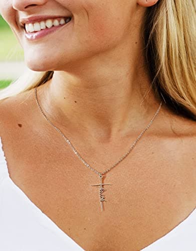 Mom Cross Necklace for Women - Mothers Day Birthday Gifts for Mom Women