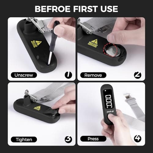 pack all 110 Lbs Luggage Scale, Digital Handheld Baggage Scale, Travel Suitcase Weight Scale with LCD Display, Battery Included, Black — view 8