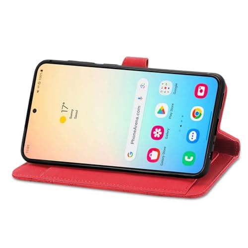 Refilerss Samsung Galaxy A54 5G Wallet Case Zipper Pocket with Card Holder Slot Magnetic Closure Lanyard Flip Cover for Galaxy A54 - Red — view 2
