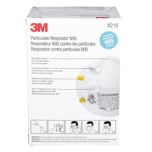 3M 8210 Particulate Respirator, N95, Pack of 20 Disposable Respirators, NIOSH APPROVED, Two-Strap Cup Style Design, Lightweight with Cushioning Nose Foam — view 9
