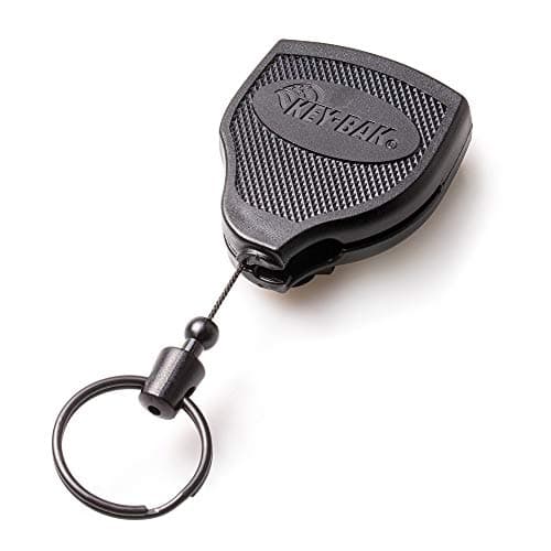 Key-Bak Super48 HD 8oz. Locking Retractable Key Holder, 48" Retractable Cord, Black Polycarbonate Case, Steel Belt Clip, Oversized Split Ring — view 2