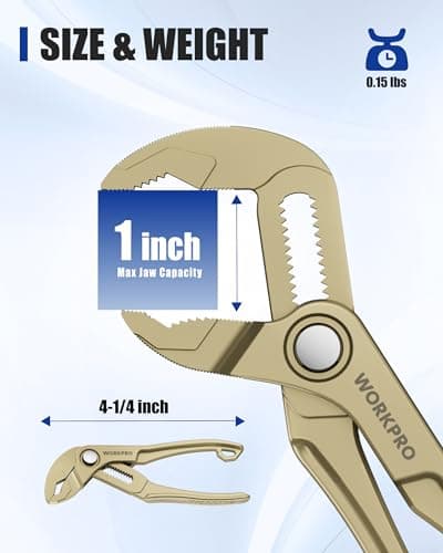 WORKPRO Mini Water Pump Pliers, 4-Inch Groove Joint Pliers for Tight Spaces