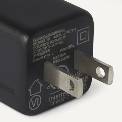 Amazon Basics 20W Fast Charging USB-C Nano GaN Wall Charger, 1-Port PD 3.1, Compact Travel-Friendly, Wide Compatibility for iPhone, Tablets, Phones, Black — view 2