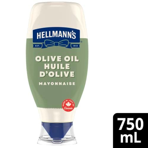 Hellmann's Mayonnaise ideal condiment for sandwiches, salads and burgers Olive Oil with free run eggs and canola oil 750 ml