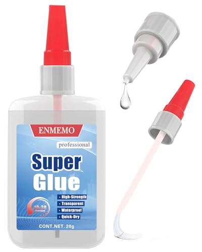 (2-in-1) Super Glue with Brush Applicator & Nozzle,Mess Free Superglue Brush,Instant Glue for All Purpose and Fast Setting,3000 CPS No Stain Waterproof Clear Ca-Glue