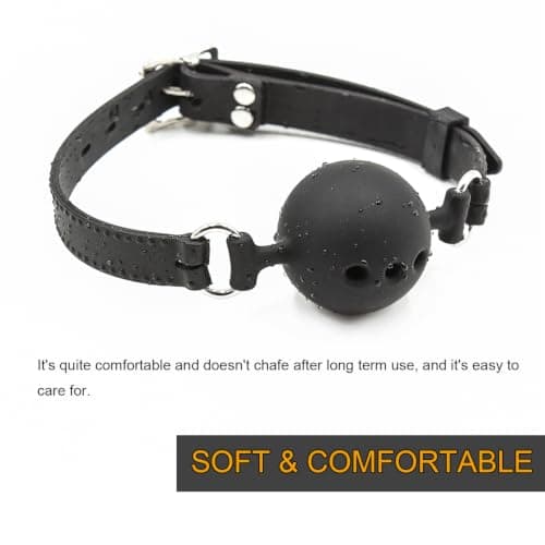 RYOZOCH Silicone Breathable Ball Gag for Adult Bondage Restraints Sex Play — view 4