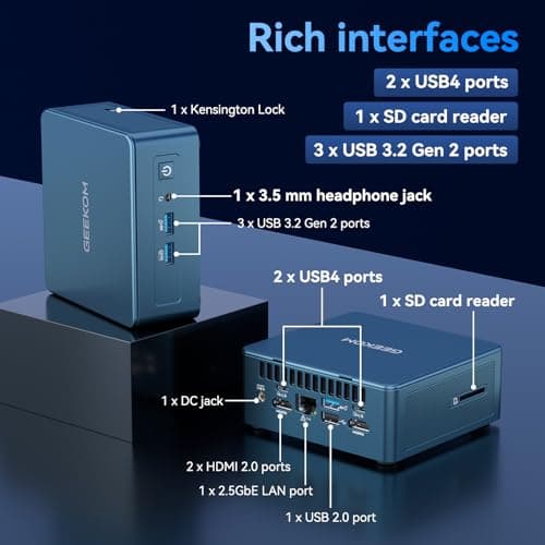 GEEKOM IT13 Mini PC 2026, 13th Gen Intel i5-13600H, 1TB SSD 16GB RAM — view 6
