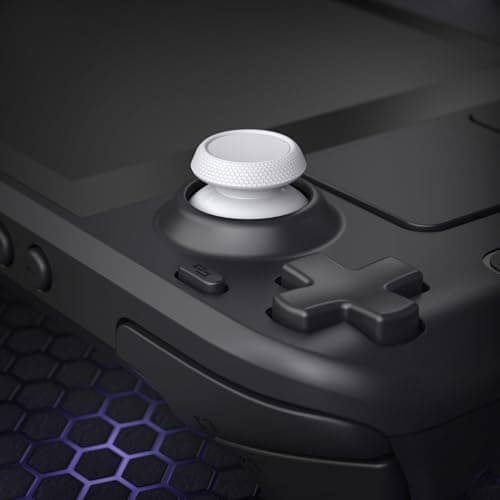 eXtremeRate Replacement Thumbsticks for Steam Deck LCD, Custom Analog Stick Joystick Repair Kit for Steam Deck OLED Handheld Console with Original Touch Sensing, Anti-Slip Texture Grip - Frosted White — view 5